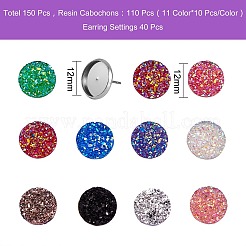 110 pièces cabochons en résine 11 couleurs&nbsp;DIY-SZ0002-17
