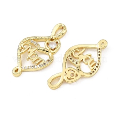 Pendentifs en laiton avec micro pavé de zircone cubique transparent pour la fête des mères&nbsp;CU-B002-04G