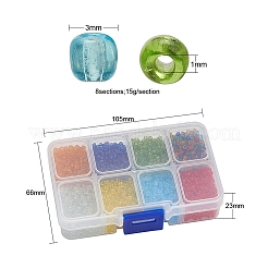 8 Farben Glas Saatperlen&nbsp;SEED-YW0001-55