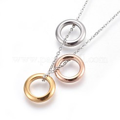 Set di gioielli con orecchini a bottone e collane pendenti in acciaio inossidabile 304&nbsp;SJEW-L136-10