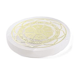 Dessous de verre plats et ronds en tranches de sélénite naturelle&nbsp;DJEW-C015-02J