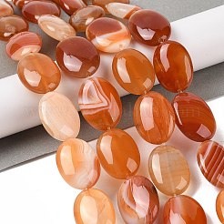 Chapelets de perles en agate à rayures naturelles/agates à bandes&nbsp;G-Q182-01D