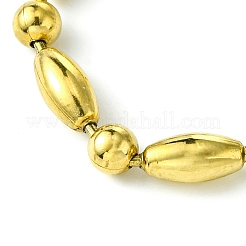 Pulseras de cadena de eslabones ovalados y redondos de acero inoxidable 304 con revestimiento iónico (IP) para mujer&nbsp;BJEW-C066-01G