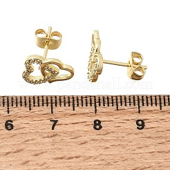 Pendientes de tuerca de circonio cúbico con micro pave de latón&nbsp;KK-CBA5B62-01A-G