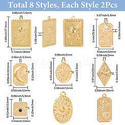 16 Stück 8 Stile 304 Edelstahlanhänger&nbsp;STAS-SC0010-14