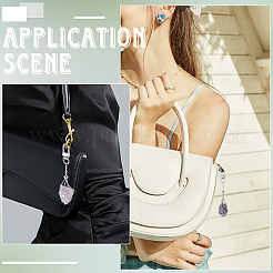 6 pièce 3 styles en acier inoxydable tressé chaîne macramé pochette vide support de pierre pendentif décorations&nbsp;HJEW-SC0003-05