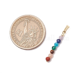 Chakra natürlicher Amethyst & Tigerauge & roter Jaspis & Lapislazuli & Apatit & Malachit & Sonnenstein facettierte runde Perlenanhänger&nbsp;PALLOY-JF03559-01