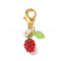 Decorazioni pendenti con perline di vetro di mele&nbsp;HJEW-MZ00354