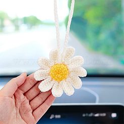 2 decorazione a forma di margherita in cotone all'uncinetto fatta a mano&nbsp;HJEW-FG0001-10