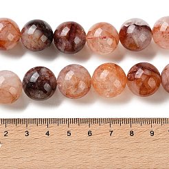 Natürliche Stränge aus hämatoidem Quarz / eisenhaltigen Quarzperlen&nbsp;G-H343-D14-16mm