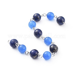 Chaînes de perles mélangées naturelles et synthétiques faites à la main&nbsp;AJEW-JB00509