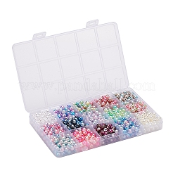 900 stücke 15 stil regenbogen abs kunststoff nachahmung perlenperlen&nbsp;OACR-YW0001-13