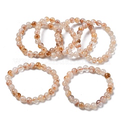 Stretch-Armbänder mit runden Naturzitrinperlen für Damen&nbsp;BJEW-Z158-03C-03