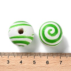 Perles européennes en bois imprimées&nbsp;WOOD-Z002-13F
