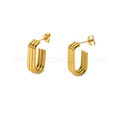 Boucles d'oreilles à tige triple en acier inoxydable en forme de U&nbsp;RF8925