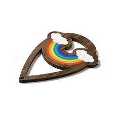 Grands pendentifs en bois de tremble imprimé simple face&nbsp;WOOD-G014-02C