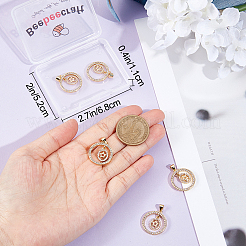 5 pièces en laiton micro pavé pendentifs en zircone cubique claire&nbsp;ZIRC-BBC0001-84