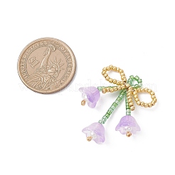 Schleife aus Glasperlen mit Blumenanhängern&nbsp;PALLOY-MZ01129-05