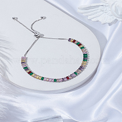 1 pz braccialetti scorrevoli con perline di strass in ottone per donna&nbsp;BJEW-LP0002-29P
