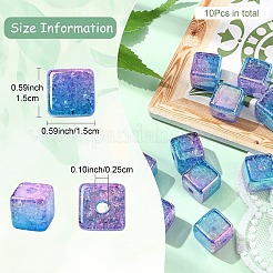 10 Stück transparente Acrylperlen mit Farbverlauf und UV-Beschichtung.&nbsp;OACR-YW0002-25C