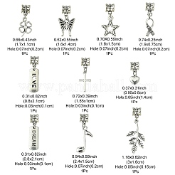 10 pièces 10 styles alliage de style tibétain breloques européennes&nbsp;PALLOY-FZ00003