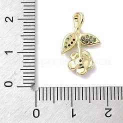 Pendentifs avec zircon cubiques à micro-pavés en laiton&nbsp;KK-K368-45G-02