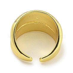 Offene Manschettenringe aus Messing mit Mikropflaster und Zirkonia für Damen&nbsp;RJEW-I104-16G