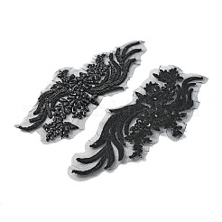 Phönixschwanzmuster Glas Strass & Mesh Grundstoffe Handarbeit Stickerei Stoff zum Aufnähen Applikationen&nbsp;PATC-WH0009-02A