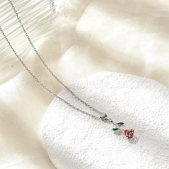 Colliers en laiton avec pendentif en émail&nbsp;NJEW-S441-06P
