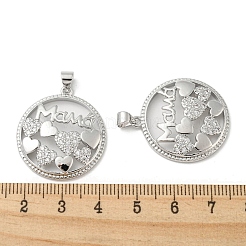 Anhänger zum Thema „Muttertag“ mit Mikropavé-Kubikzirkonia-Anhängern aus Messing&nbsp;KK-F869-20P-01