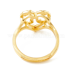 Anelli regolabili con alfabeto in vero ottone placcato oro 18k&nbsp;RJEW-M139-18K