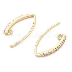 Messing Micro Pave klare Zirkonia Ohrring Haken&nbsp;KK-G516-03G