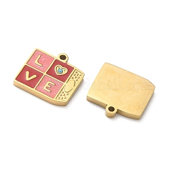 Valentinstag 304 Edelstahl Emaille Anhänger&nbsp;STAS-B142-01G