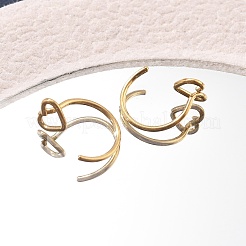 Nasenringe aus Edelstahl 304 mit Herz-Design&nbsp;AJEW-A062-06G