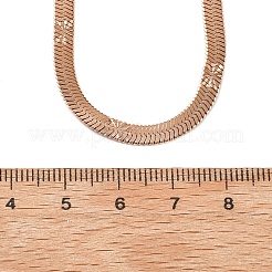 Collar de cadena de espiga de flores de acero inoxidable 304 de 4 mm para mujer&nbsp;NJEW-B131-08RG