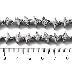 Galvanisierte natürliche Lavasteinperlenstränge&nbsp;G-A251-C01-01I