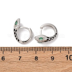 925 orecchini a cerchio in argento e zirconi cubici&nbsp;EJEW-F368-02P