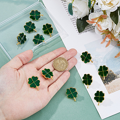 12 broche trèfle en alliage émaillé pour la Saint-Patrick&nbsp;JEWB-FH0001-64B