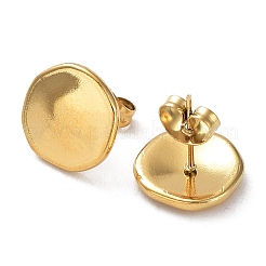 Placcatura ionica (ip) 304 orecchini rotondi piatti in acciaio inossidabile per donna&nbsp;EJEW-P234-13G