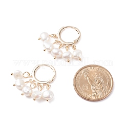 Orecchini a cerchio pendenti con perle naturali&nbsp;EJEW-JE04794-02