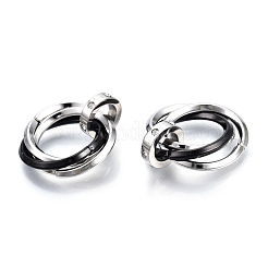 Ionenplattierung (IP) 201 Edelstahl ineinandergreifende Ringanhänger&nbsp;STAS-N099-01B