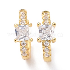 Orecchini a cerchio in ottone con zirconi intarsiati&nbsp;ZIRC-P090-16G-D