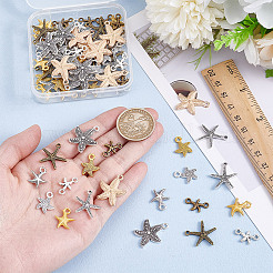 80 stücke 10 arten diy seestern tibetischen stil legierung anhänger & Verbinder stecker charms Zubehörse kits&nbsp;FIND-HY0004-63