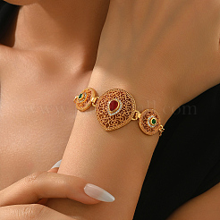 Messing-Mikropavé-Kubikzirkonia-Gliederarmbänder für Damen&nbsp;DT8176