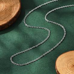 Klassische schlichte 304 Edelstahl Herren Damen Kabelkette Halsketten&nbsp;STAS-UN0017-38P-A
