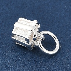 925 Geschenkbox-Anhänger aus Sterlingsilber mit Biegeringen.&nbsp;STER-R013-14S