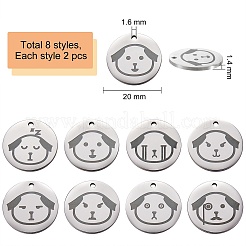 16pcs 8 colgantes de acero inoxidable de estilo&nbsp;STAS-SZ0002-01