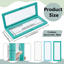 6 Stück 3 Farben transparente Dünnschicht-Schmuckdisplayboxen aus Kunststoff&nbsp;CON-NB0002-43