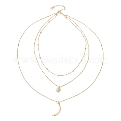 Chaînes câble et satellite en laiton colliers 3 couche&nbsp;NJEW-JN04499