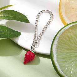 Décorations pendentifs en résine opaque fraise&nbsp;HJEW-JM01864-01